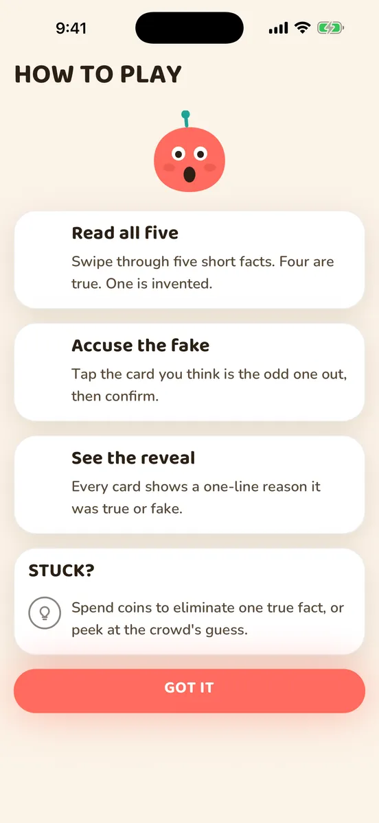 Five Facts — app screenshot